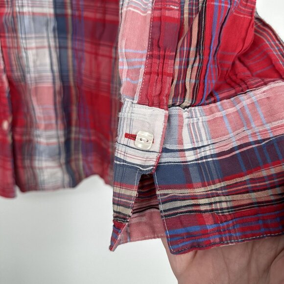 Foxcroft Women's Plaid Long sleeve‎ Button up Blouse Size 12 - Picture 5 of 7